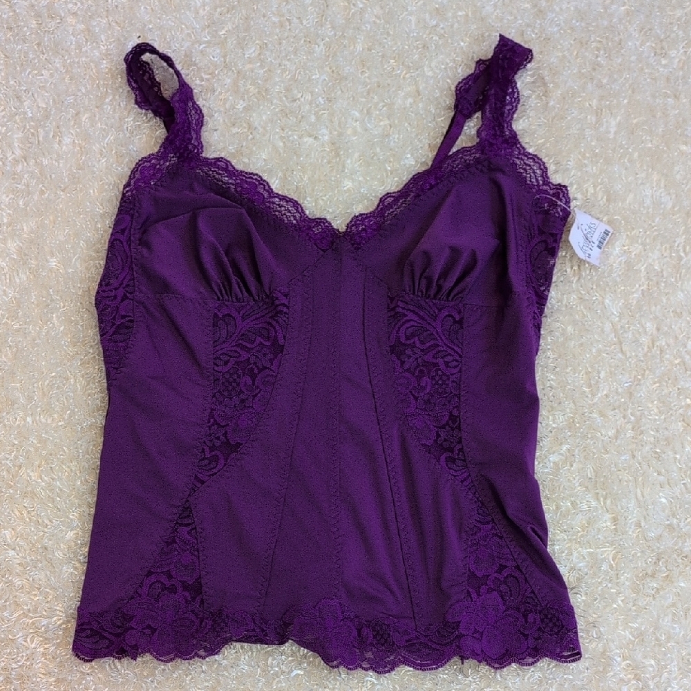 NET!! FREDERICKS Purple Lace Camisole Top Size L